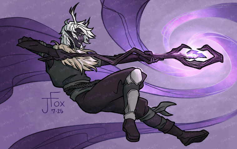 “Magic Woodland Boy” character design by daylightink on TikTok full body render, abstract background — $70