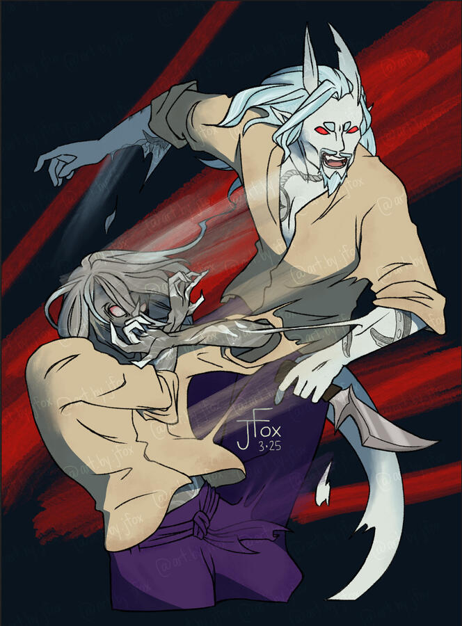 Nym / Mordai Aacarath, changeling wizard/rogue design by Jaden Rae three-quarters, render, +1 subject, simple background — $65