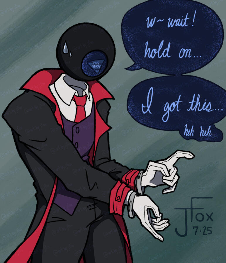 “Prepare to be Amazed!!” character design by eliotbronze on ArtFight three-quarters, render, simple background — $50