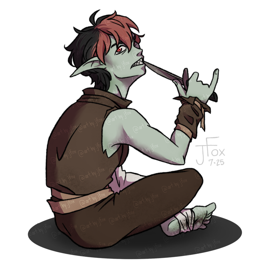 “‘What’re you lookin at?’” character design by loserocs on Tiktok full body, render, no background — $60