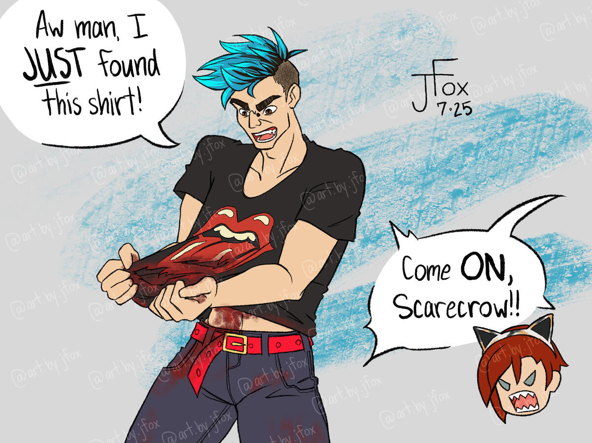 “Priorities” character design by olidon on bluesky three-quarters, flats, simple background — $40