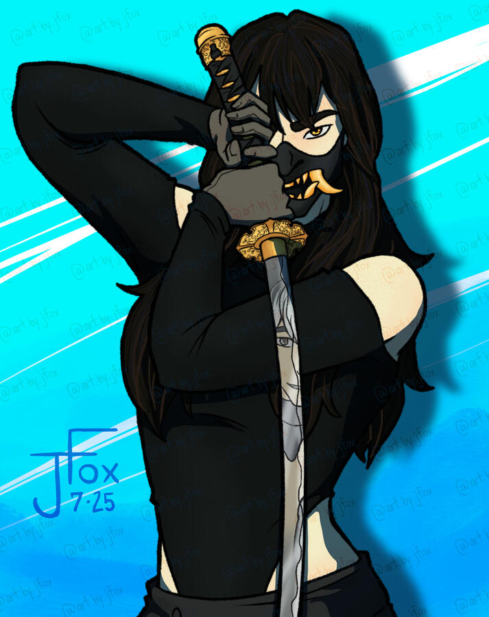 “Fancy Seeing You Here” character design by HolyMochi on ArtFight bust, render, +1 subject, simple background — $60