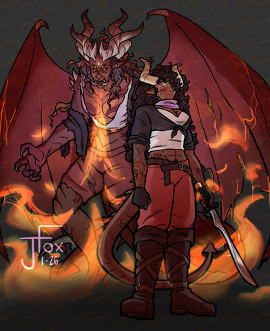 “Beast Mode” commission and humanoid design by Niles on Instagram, dragon form design by Jaden Rae full body render, +1 subject, no background — $80