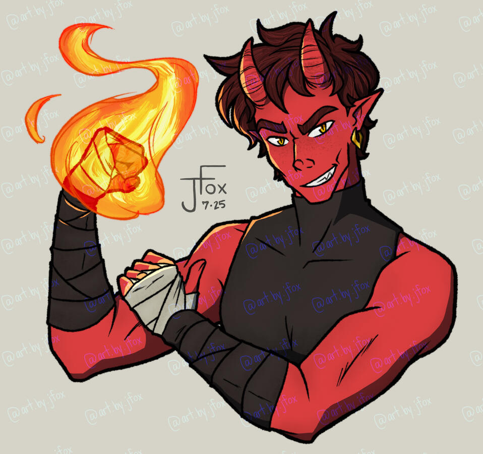 “‘Let’s Dance, Baby’” character design by MrGrumps on ArtFight bust, render, no background — $40