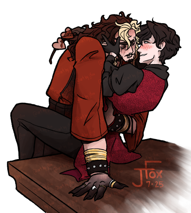 “Bite Me (Please)” character design by scrimblscribbles on ArtFight three-quarters, render, +1 subject, simple background — $65